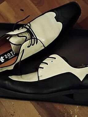 Zota Classic Black & White Spectator Oxford Shoes | Men's Size 10